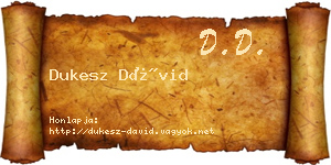 Dukesz Dávid névjegykártya