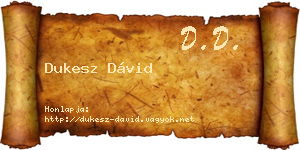 Dukesz Dávid névjegykártya